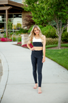 Mono B Do Something Floral Textured Sports Bra in Black and White (SALE)