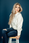 Where it Is Mock Neck Sweater in Cream (SALE)