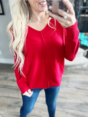 Falling In Love V-Neck Sweater (Multiple Colors)