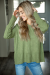 Walking Around Hooded Sweater in Olive (SALE)