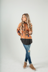 Easy to Miss You Floral Hooded Top in Light Pumpkin (SALE)