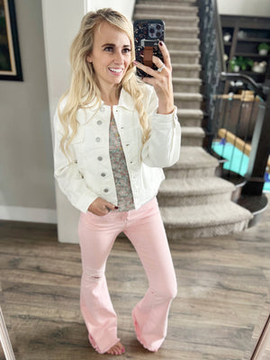 Judy Blue No Plans White Denim Jacket