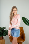 Run Toward It Striped Sweater in Blush