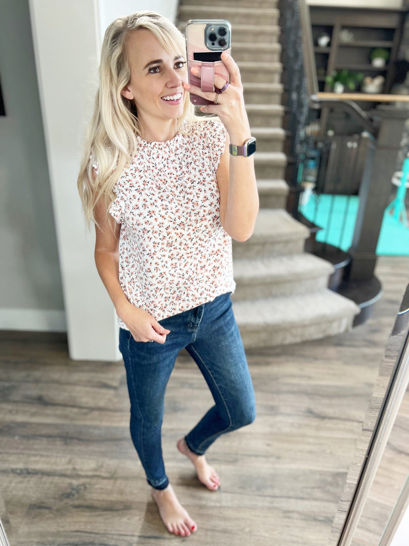 Remember When Floral Tank Top in Ivory