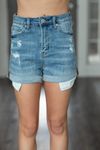 Risen Always an Expectation Light Wash Cuffed Shorts (SALE)