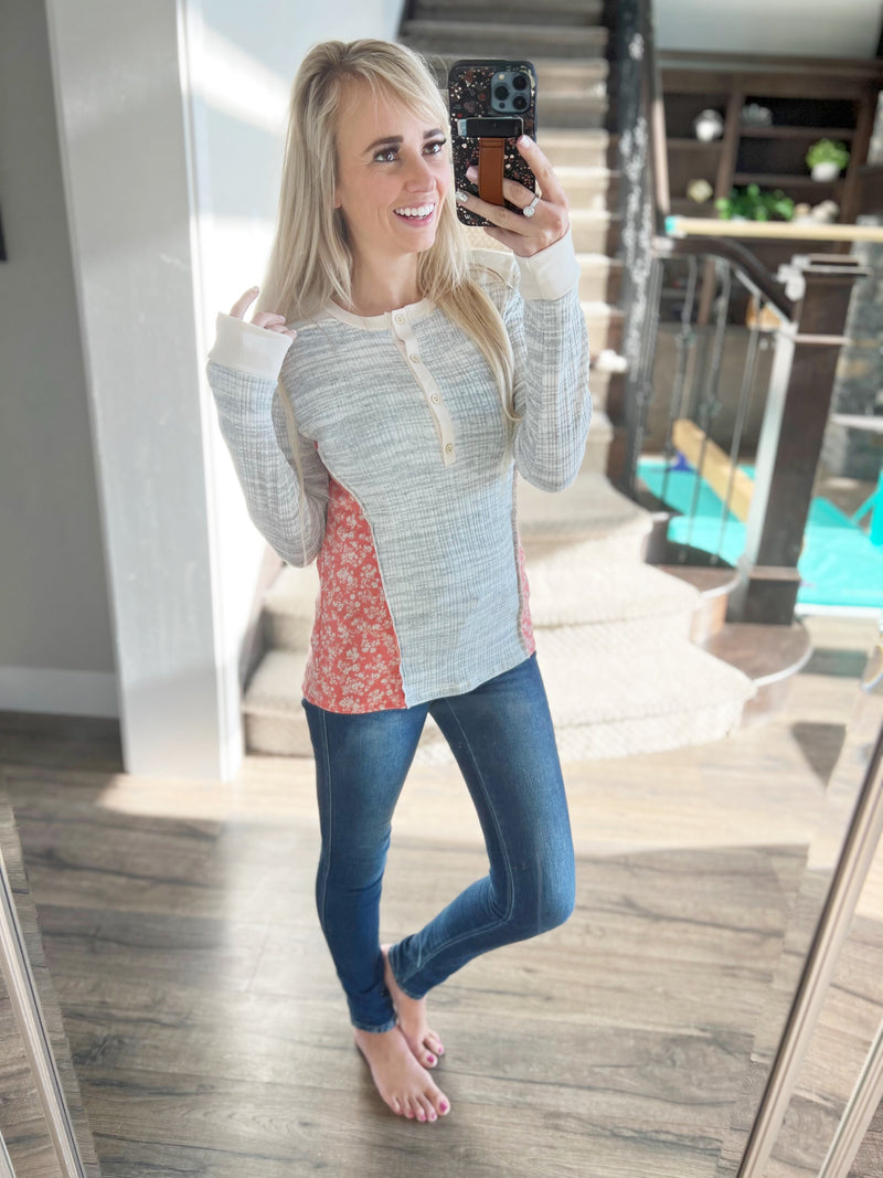 Call Me Maybe Two Tone French Terry Two Tone Floral