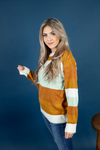 Tell Me Something Color Block Knit Sweater in Mustard, Cream and Mint (SALE)