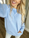 Walking Along Pullover in Spring Blue