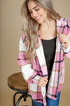 High and Dry Plaid Shacket in Pink (SALE)