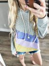 The Same Story Color Block Hoodie in Heather Gray and Lavender