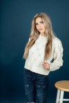Where it Is Mock Neck Sweater in Cream (SALE)
