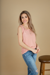Finally Seeing It Ribbed Button Tank Top in Dusty Rose