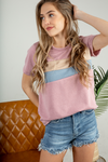Choose to Change Color Block Top in Dusty Plum (SALE)