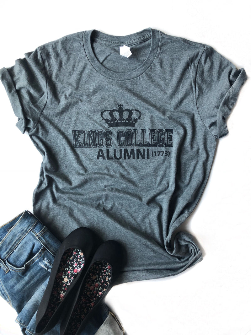 Kings College Graphic Tee in Charcoal