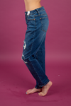Judy Blue Time To Go Thermal Patched Dark Wash Jeans (SALE)