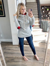 Favorite Things Buffalo Plaid Accented Double Hooded Sweatshirt in Gray (SALE)