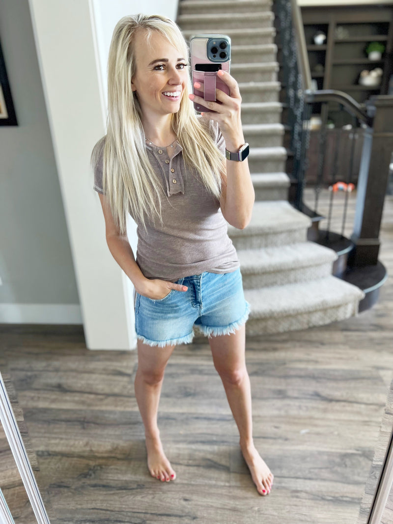 Heaven On Earth Henley Top (Multiple Colors)