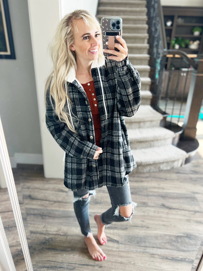 Where Do We Go Sherpa Lined Shacket