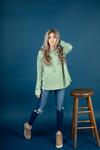 Talking to You Hoodie in Sage (SALE)