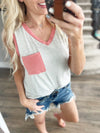 Prevent It Striped Tank in Coral (SALE)