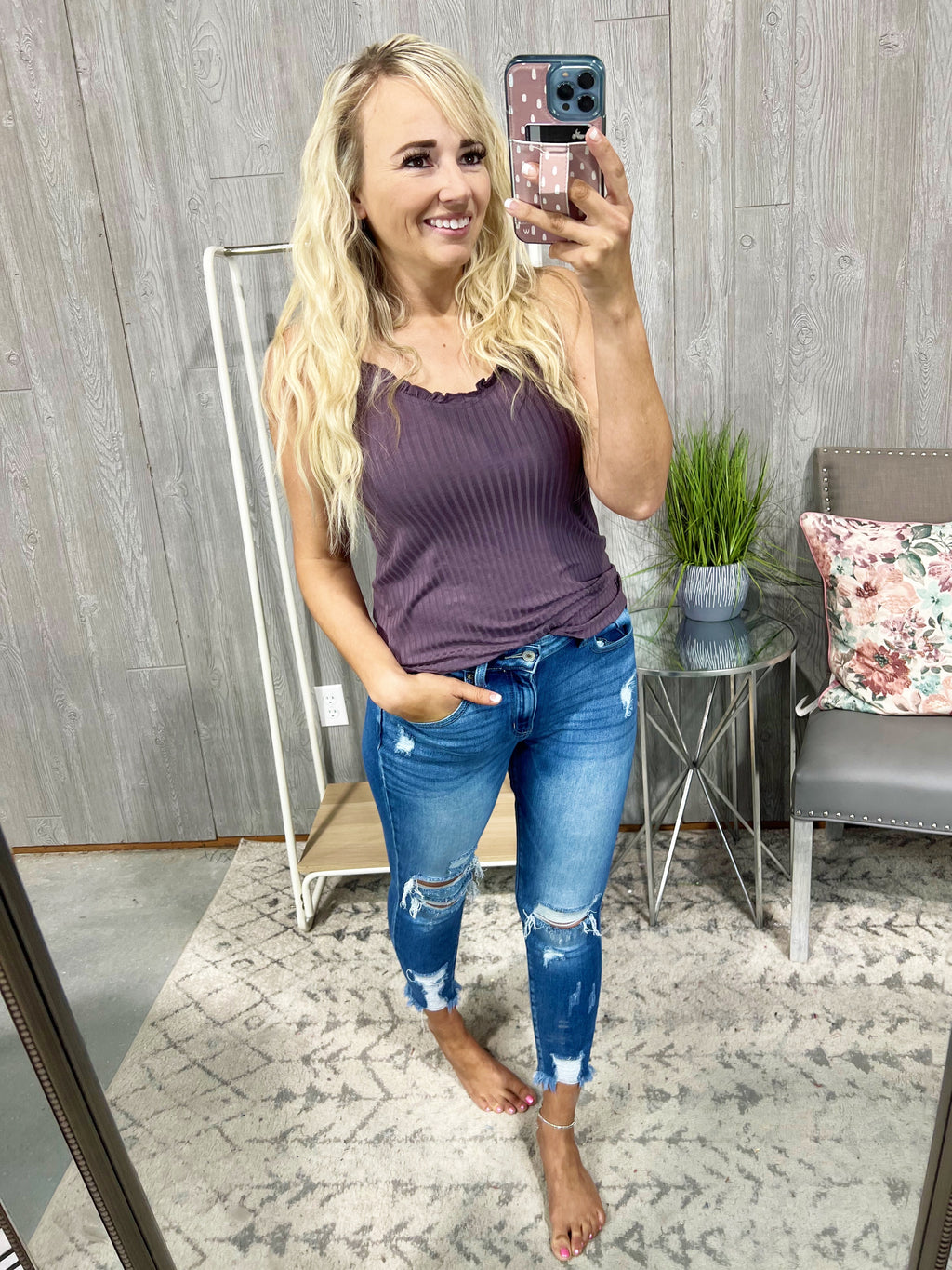I Wish I Was Tank Top in Plum (SALE)