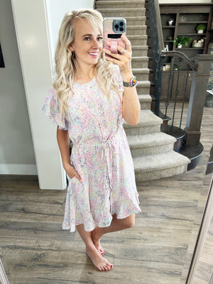 Remember Me Floral Dress in Blush and Lavender