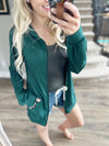 Came Into My Life Zip-Up Hoodie in Hunter Green