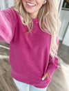 Walking Along Pullover in Wine