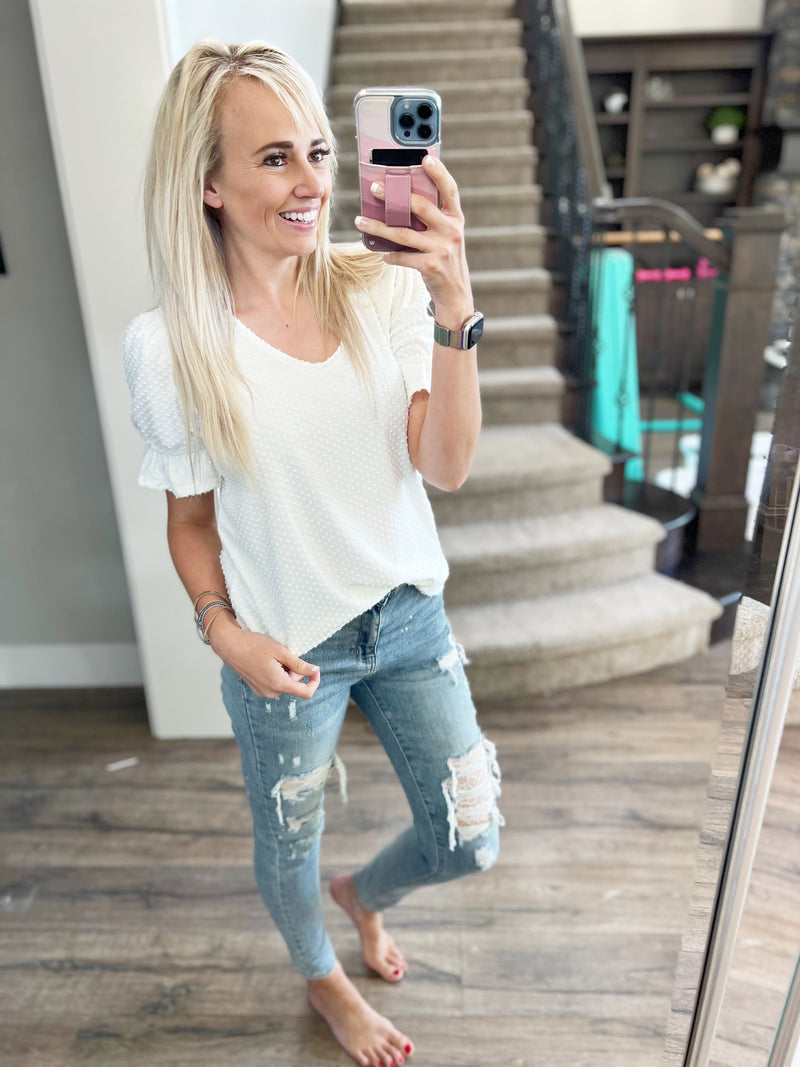 Never Fail Swiss Dot Blouse (Multiple Colors) (SALE)