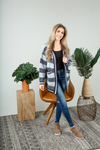 I Hear It Knit Color Block Cardigan in Dusty Blue and Navy (SALE)