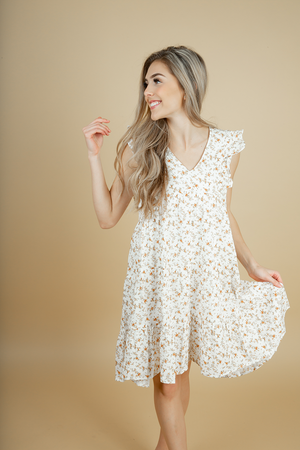 Everyone Else Should Floral Dress in Ivory (SALE)