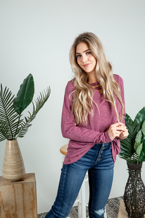 Listen and Hear Top in Burgundy (SALE)