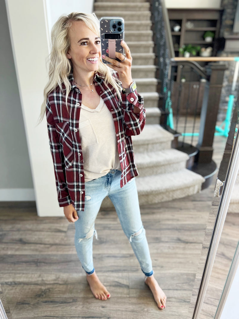 Already Gone Plaid Top (Multiple Colors)