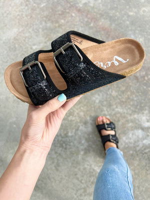Very G Going Out Sparkle Sandals in Black