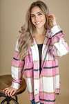 High and Dry Plaid Shacket in Pink (SALE)