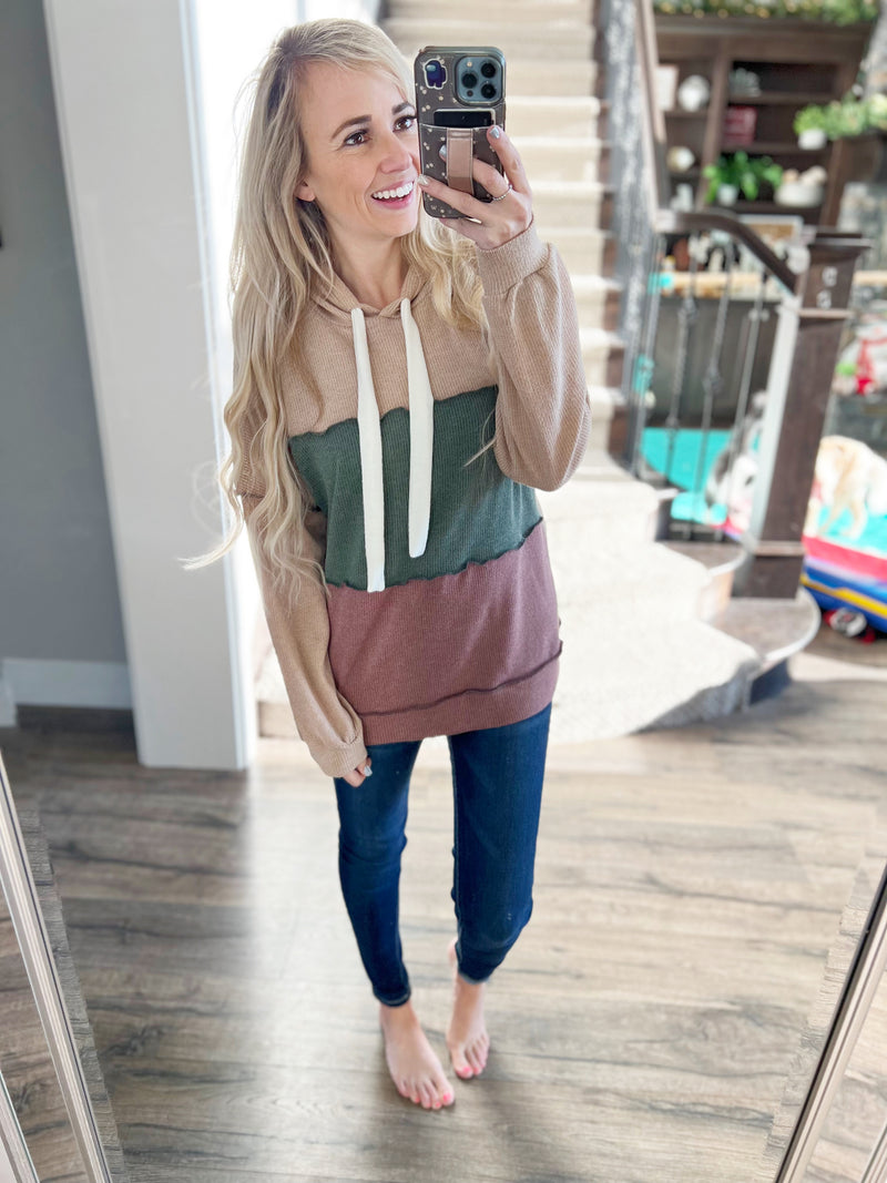 Keep On Loving You Color Block Hoodie