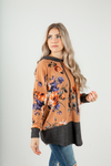Easy to Miss You Floral Hooded Top in Light Pumpkin (SALE)