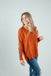 Hold Together Knit Pullover Sweater in Rust