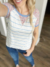 Good Advice Floral Baseball Tee in Blue