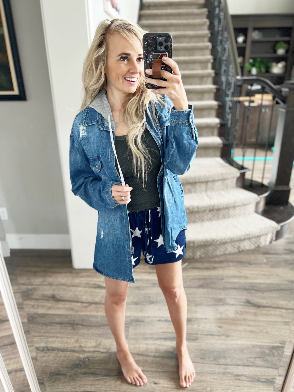 Risen Hooded Denim Shacket