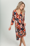 Made for One Floral Wrap Dress in Navy (SALE)