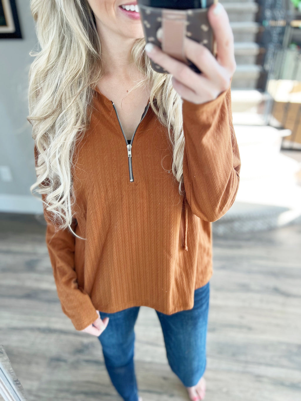 Skip To The Good Part Pullover in Toffee