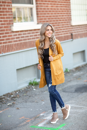 Hold Me Close Cardigan in Gold