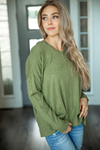 Walking Around Hooded Sweater in Olive (SALE)