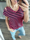 Completely Crazy Striped Top in Neon Pink and Black