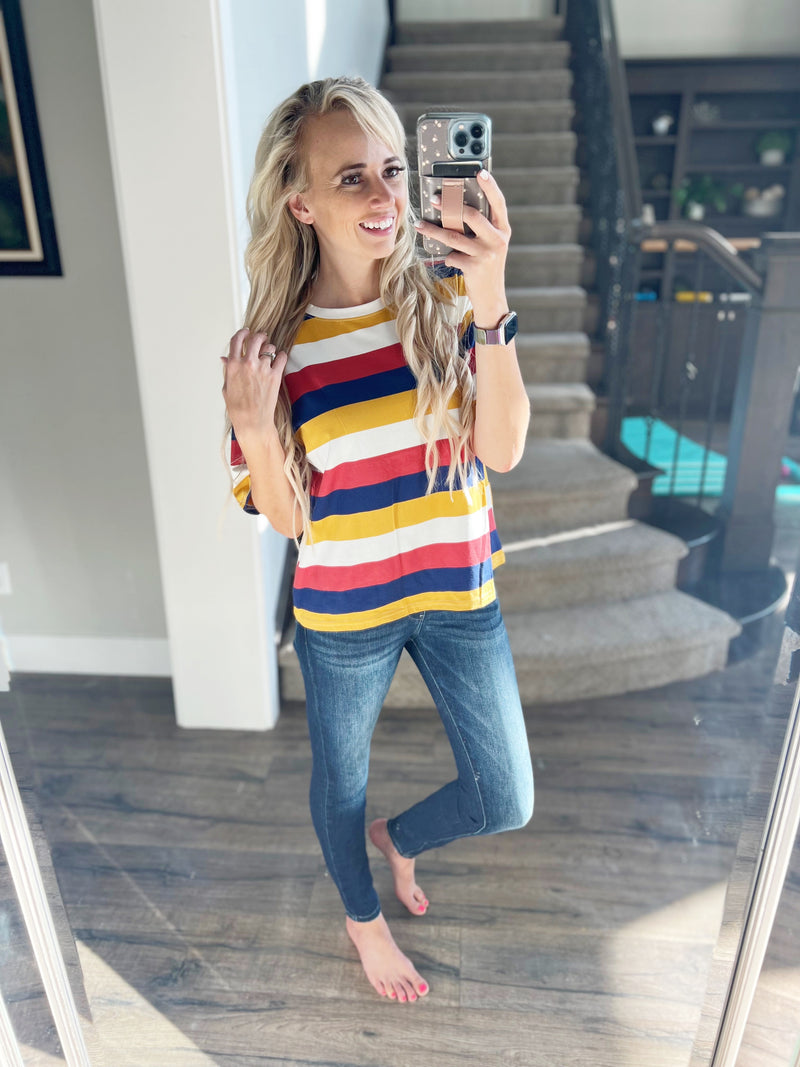 Step Right Up Striped Top