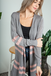 What I Mean Striped Cardigan in Gray (SALE)