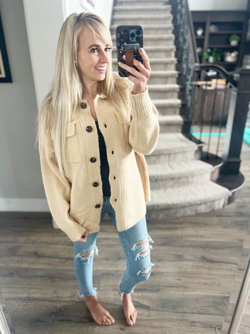 Fall in Love Shacket in Dusty Cream (SALE)