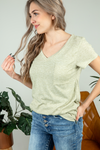 Everything To Me Heathered V-Neck Tee (Multiple Colors) (SALE)