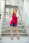 My Confidence Crochet Halter Tank Top in Burgundy (SALE)